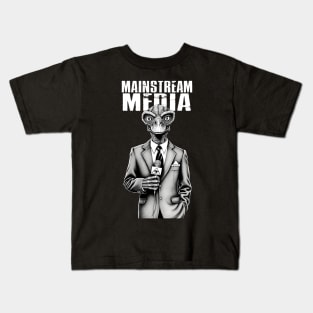 Mainstream Media Reptilian Lizard Propaganda Kids T-Shirt